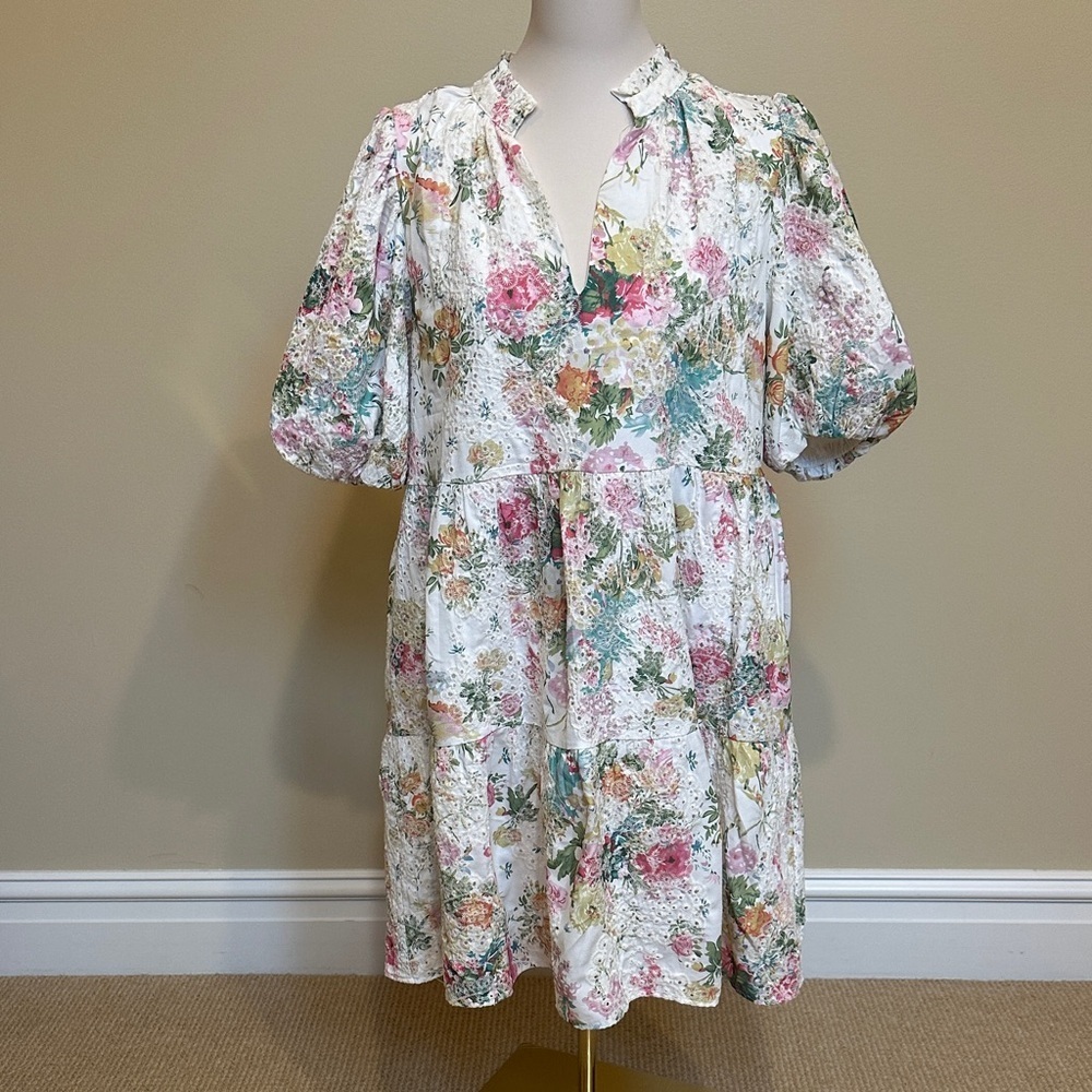 Sugarlips Floral Puff Sleeve Mini Dress